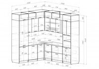 Кухонный гарнитур Глория гранд прайм 2200х2500 мм